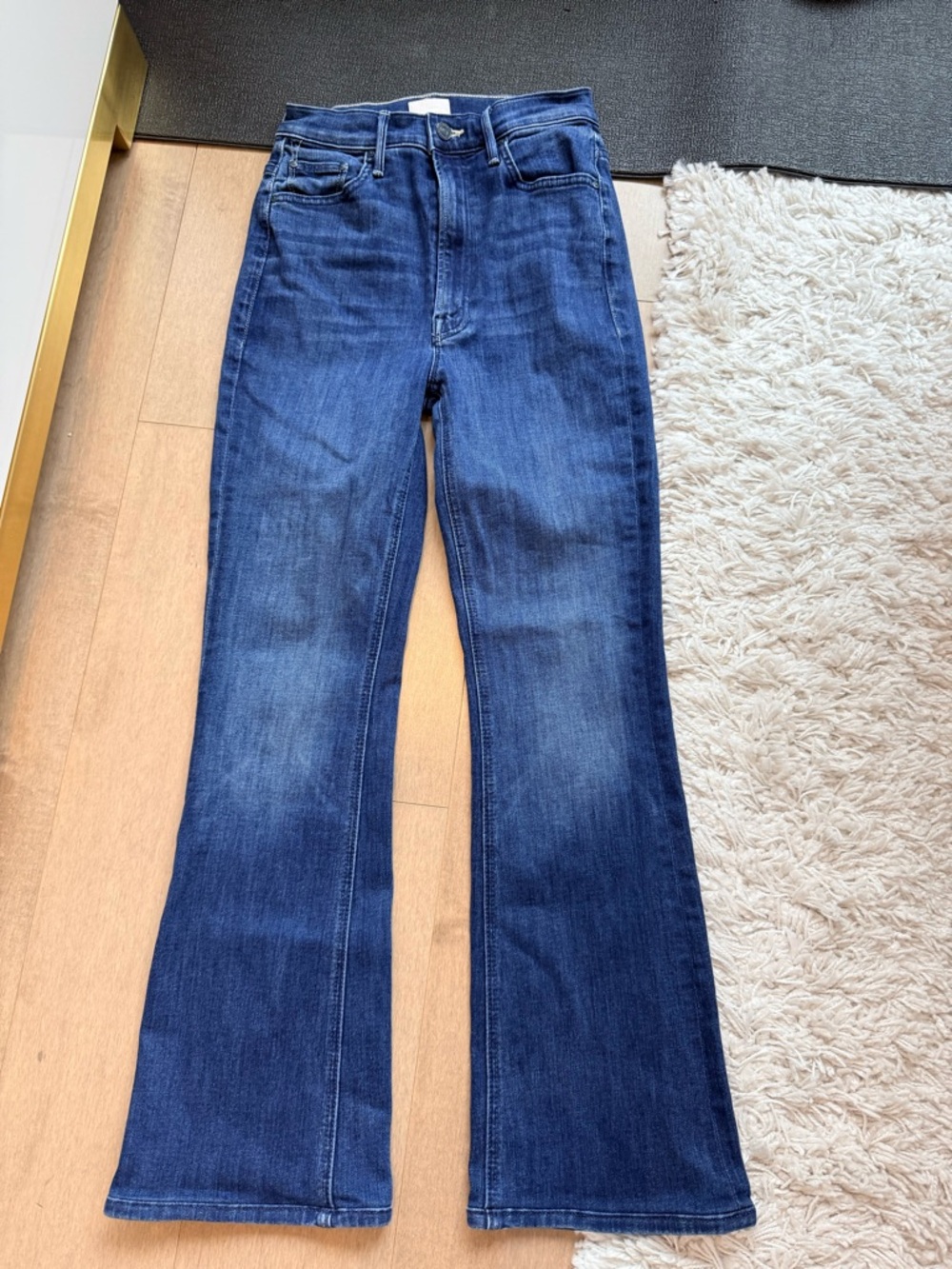 MOTHER Dark Indigo High-Rise Wide-Leg Jeans